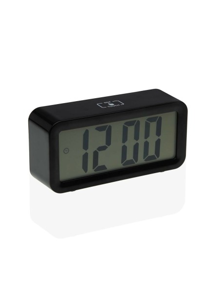 Pendule Réveil Versa Noir Métal 3,9 x 6,5 x 13,4 cm