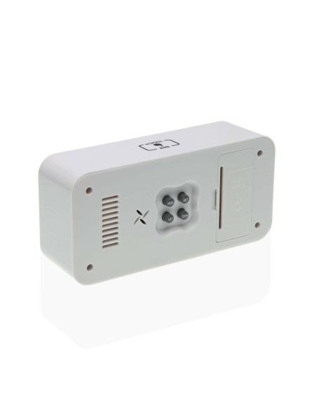 Pendule Réveil Versa Blanc Métal 3,9 x 6,5 x 13,4 cm