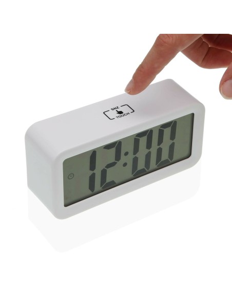 Pendule Réveil Versa Blanc Métal 3,9 x 6,5 x 13,4 cm