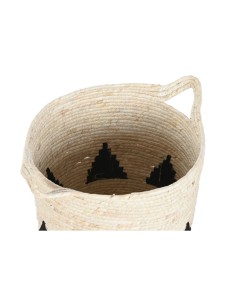 Lot de paniers Home ESPRIT Noir Gris Naturel Herbier marin Boho 33 x 33 x 40 cm (2 Unités) 2