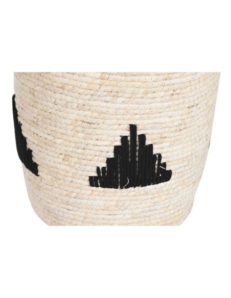 Lot de paniers Home ESPRIT Noir Gris Naturel Herbier marin Boho 33 x 33 x 40 cm (2 Unités)