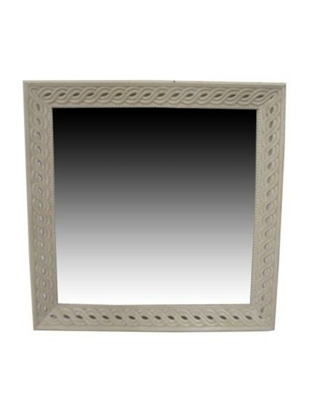 Miroir mural Home ESPRIT Blanc Naturel Bois de manguier Romantique 92 x 6 x 92 cm