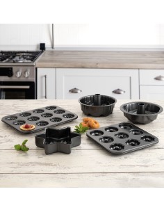 Moule à pâtisserie Quid Sweet Grey Gris Métal (12 Unités) 2