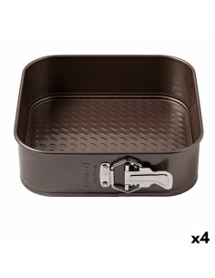 Moule amovible Pyrex Asimetria Carré Noir Métal (4 Unités)