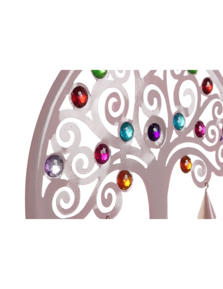 Décoration Suspendue DKD Home Decor Arbre Bleu Blanc Gris Rose 33 x 3 x 81 cm (4 Unités)