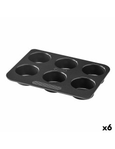 Moules à Muffins Pyrex Magic Noir 24 x 18 x 3 cm (6 Unités)