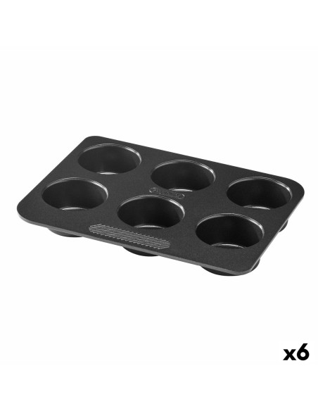 Moules à Muffins Pyrex Magic Noir 24 x 18 x 3 cm (6 Unités)