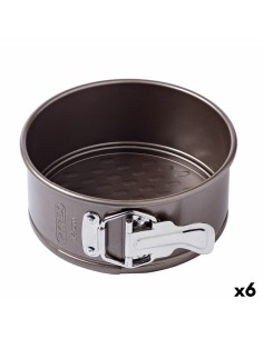 Moule amovible Pyrex Asimetria Rond Noir Métal Ø 14 cm (6 Unités)
