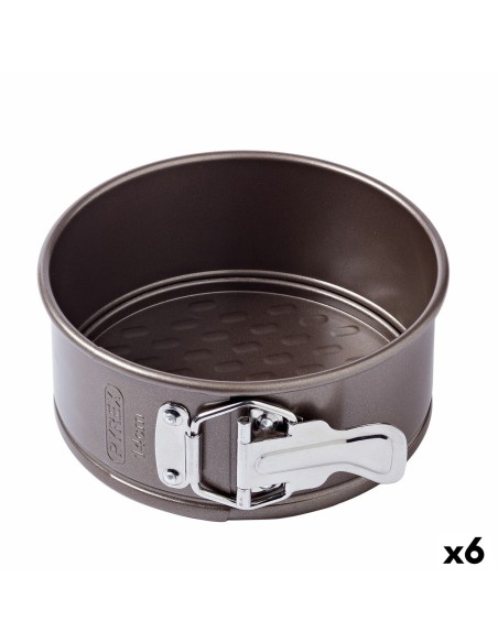 Moule amovible Pyrex Asimetria Rond Noir Métal Ø 14 cm (6 Unités)
