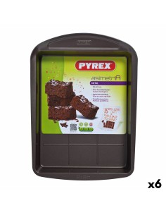Moule rectangulaire Pyrex Asimetria Noir Métal 28 x 22 cm Rectangulaire (6 Unités)