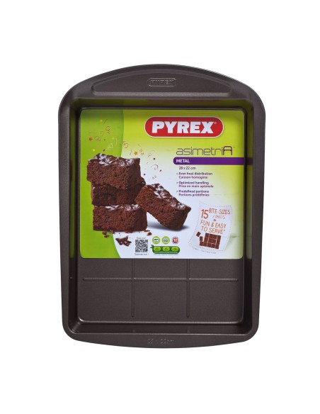 Moule rectangulaire Pyrex Asimetria Noir Métal 28 x 22 cm Rectangulaire (6 Unités)