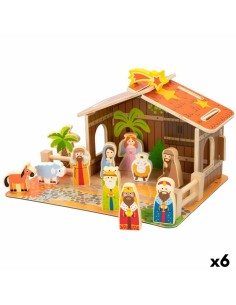 Crèche de Noël Woomax Bois 29,5 x 16,5 x 22 cm (20 Pièces) (6 Unités)