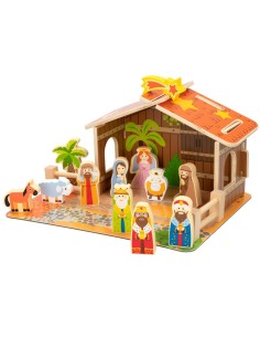 Crèche de Noël Woomax Bois 29,5 x 16,5 x 22 cm (20 Pièces) (6 Unités) 2