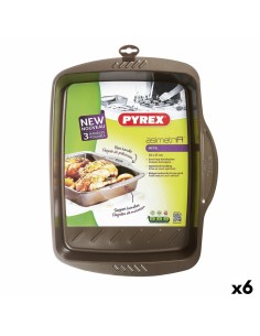 Moule rectangulaire Pyrex Asimetria Noir Métal 35 x 27 cm Rectangulaire (6 Unités)