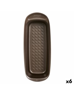Moule pour four Pyrex Asimetria Rectangulaire Noir Métal Ø 30 cm (6 Unités)