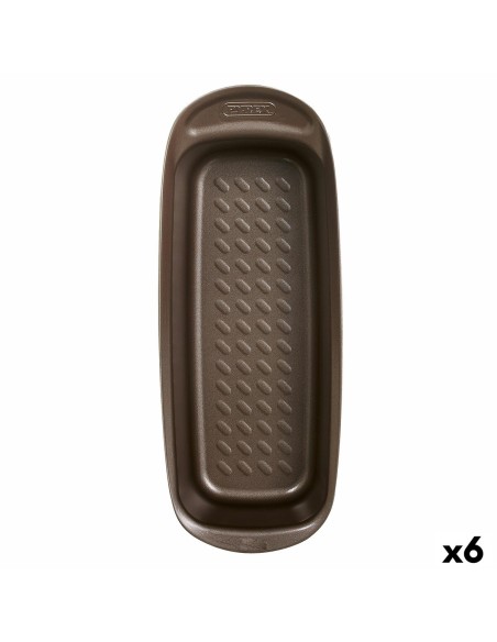 Moule pour four Pyrex Asimetria Rectangulaire Noir Métal Ø 30 cm (6 Unités)