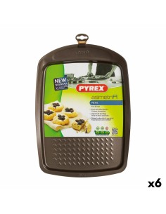 Moule pour four Pyrex Asimetria Rectangulaire Noir Métal 33 x 25 cm (6 Unités)