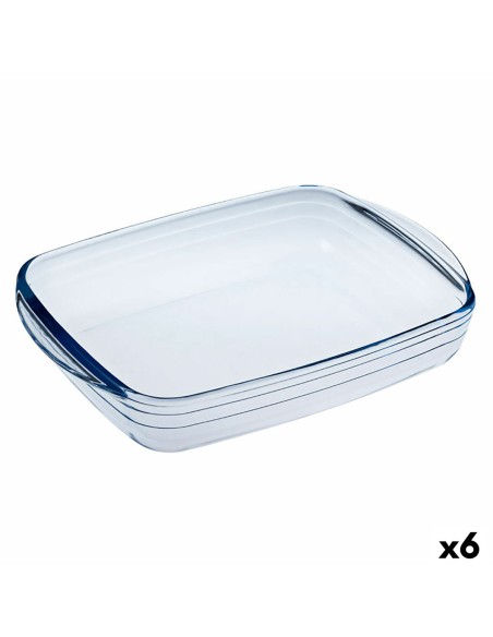 Moule rectangulaire Ô Cuisine Ocuisine Vidrio Transparent verre 23 x 15 x 5 cm Rectangulaire (6 Unités)