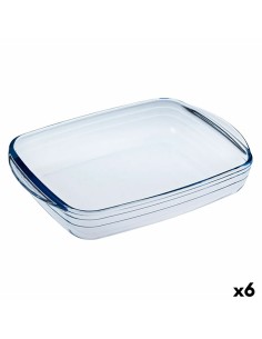 Moule rectangulaire Ô Cuisine Ocuisine Vidrio Transparent verre 28 x 20 x 5 cm Rectangulaire (6 Unités)