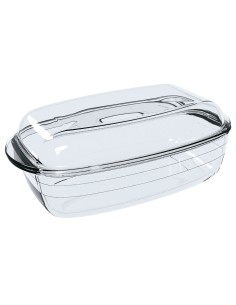 Moule pour four Ô Cuisine Rectangulaire Avec couvercle 37,5 x 22,5 x 10,6 cm Transparent (3 Unités) 2