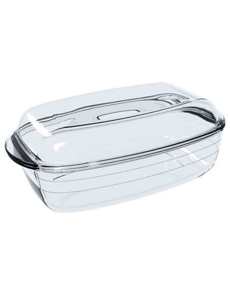 Moule pour four Ô Cuisine Rectangulaire Avec couvercle 37,5 x 22,5 x 10,6 cm Transparent (3 Unités)