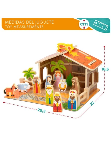 Crèche de Noël Woomax Bois 29,5 x 16,5 x 22 cm (20 Pièces) (6 Unités)