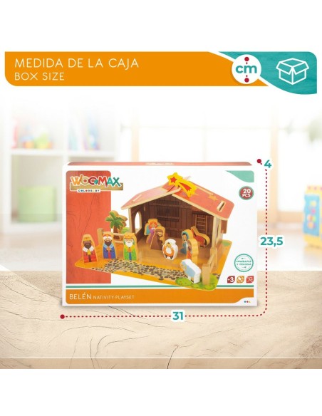Crèche de Noël Woomax Bois 29,5 x 16,5 x 22 cm (20 Pièces) (6 Unités)