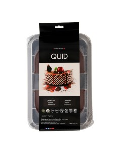 Moule pour four Quid Sweet Grey Noir Métal 36 x 23 x 4,5 cm Avec couvercle (4 Unités) 2