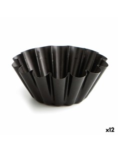 Moule à flan Quid Sweet Grey Noir Métal (12 Unités)