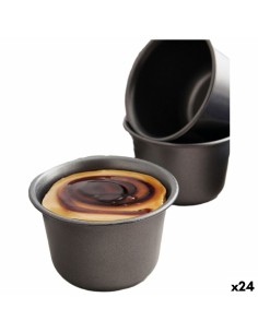 Moule à flan Quid Sweet Grey Noir Métal 9,5 cm (24 Unités)