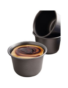 Moule à flan Quid Sweet Grey Noir Métal 9,5 cm (24 Unités) 2