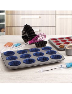 Moules à Muffins Quid Sweet Grey Noir 36 x 17 x 3 cm (12 Unités) 2