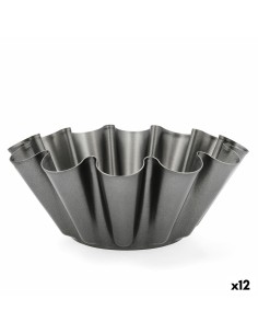 Moule à flan Quid Sweet Grey Noir Métal 23 x 9 cm (12 Unités)