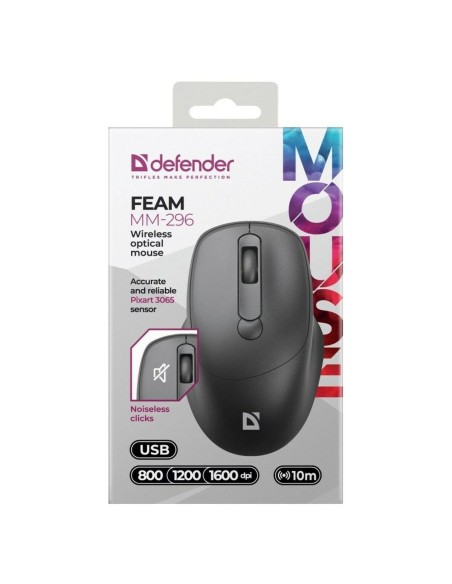 Souris Gaming Defender FEAM MM-296 RF SILENT Noir