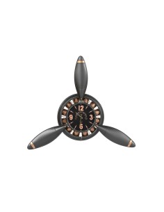 Horloge Murale Home ESPRIT Gris Cuivre Doré Gris foncé PVC Métal Hélices 118 x 24 x 134 cm