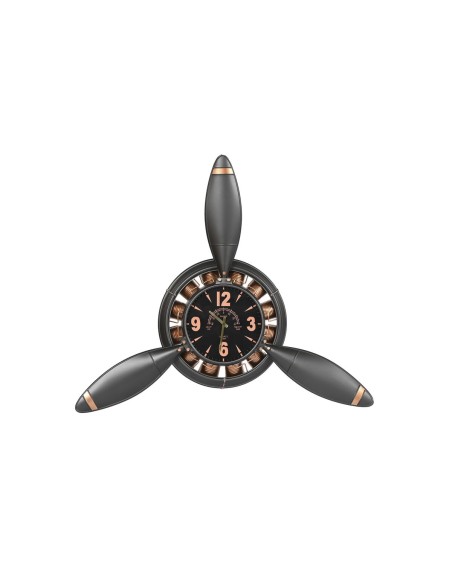 Horloge Murale Home ESPRIT Gris Cuivre Doré Gris foncé PVC Métal Hélices 118 x 24 x 134 cm