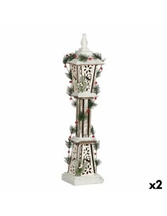 Lampadaire Blanc Marron Bois Plastique 18 x 80 x 18 cm (2 Unités)