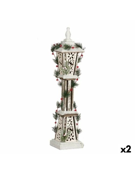 Lampadaire Blanc Marron Bois Plastique 18 x 80 x 18 cm (2 Unités)