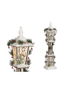 Lampadaire Blanc Marron Bois Plastique 18 x 80 x 18 cm (2 Unités) 2