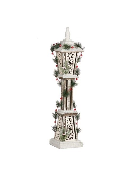 Lampadaire Blanc Marron Bois Plastique 18 x 80 x 18 cm (2 Unités)
