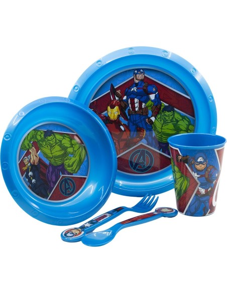 Ensemble Vaisselle pour Enfants The Avengers CZ11309 Plastique (5 Pièces)