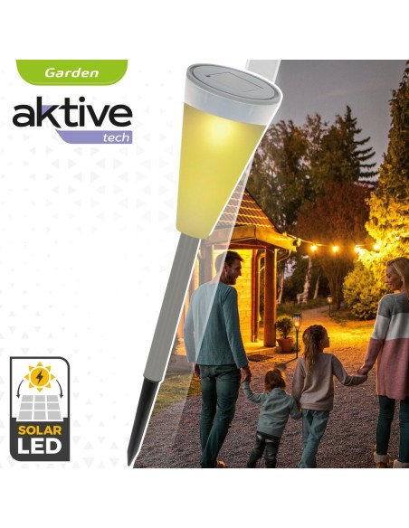 Borne de jardin solaire Aktive Plastique 6,7 x 39 x 6,7 cm (24 Unités)