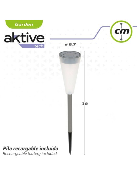 Borne de jardin solaire Aktive Plastique 6,7 x 39 x 6,7 cm (24 Unités)