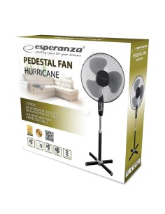 Ventilateur sur Pied Esperanza EHF001KE Blanc Noir 50 W 2