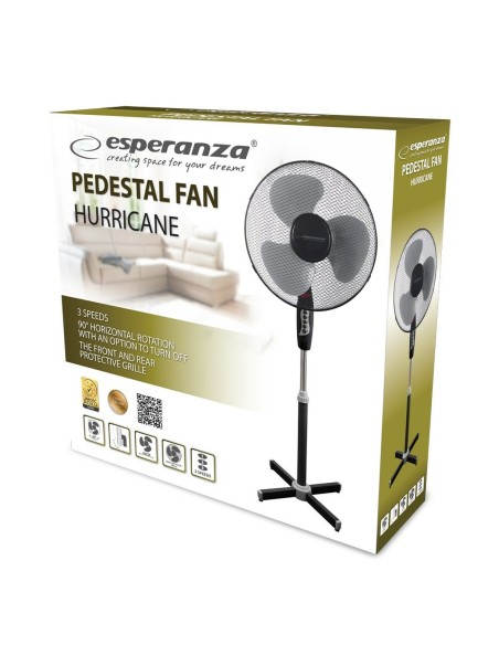 Ventilateur sur Pied Esperanza EHF001KE Blanc Noir 50 W