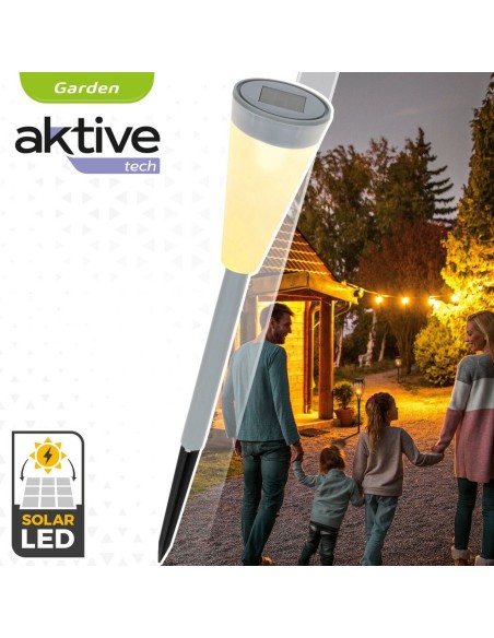 Borne de jardin solaire Aktive Plastique 6,7 x 39 x 6,7 cm (24 Unités)