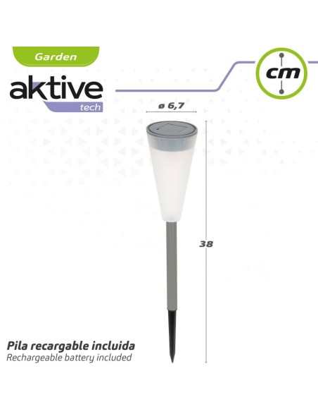 Borne de jardin solaire Aktive Plastique 6,7 x 39 x 6,7 cm (24 Unités)