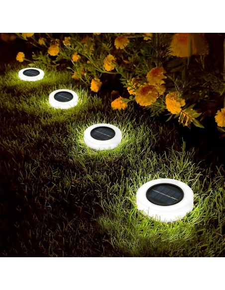 Set de bornes de jardin solaires Aktive 4 Pièces ABS 10,5 x 12,5 x 10,5 cm (6 Unités)