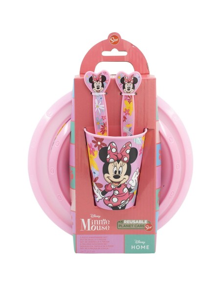 Ensemble Vaisselle pour Enfants Minnie Mouse CZ11312 Rose 5 Pièces
