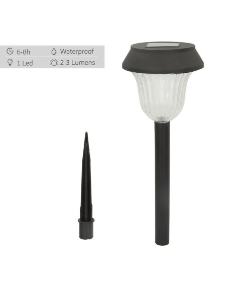 Set de bornes de jardin solaires Aktive 6 Pièces Acier inoxydable Plastique 10 x 38 x 10 cm (4 Unités)